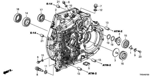 2013 Honda Civic Case, Torque Converter Diagram for 21111-RZ2-000