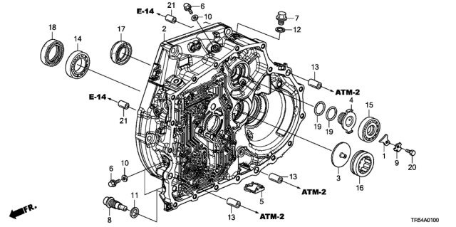 2012 Honda Civic AT Torque Converter Case Diagram