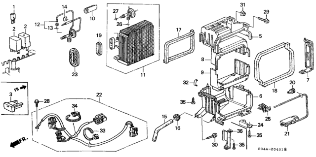 1999 Honda Civic A/C Unit Diagram