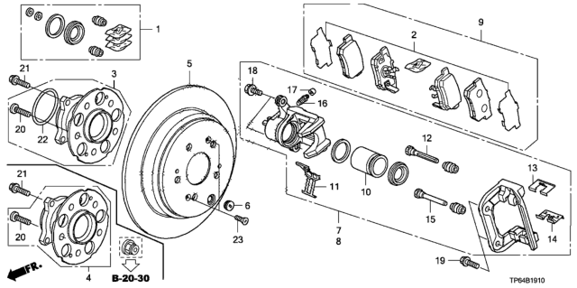 2015 Honda Crosstour Rear Brake Diagram