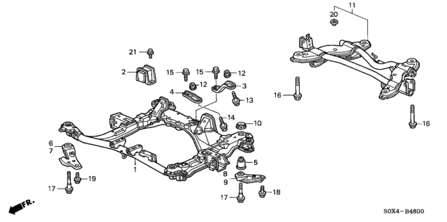 2003 Honda Odyssey Rear Beam - Cross Beam Diagram