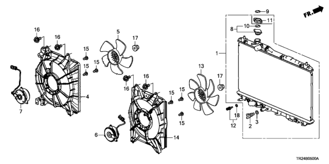 2015 Honda Civic Radiator (Denso) Diagram