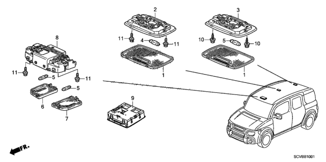 2011 Honda Element Interior Light Diagram