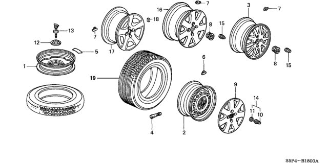 2002 Honda Civic Wheel Disk Diagram