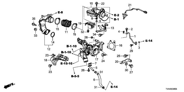 2018 Honda Accord Clamp, Air Flow (70) Diagram for 17315-R1A-A01