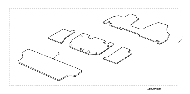2008 Honda Odyssey 5 Door EXL-T KA 5AT All Season Floor Mats Diagram