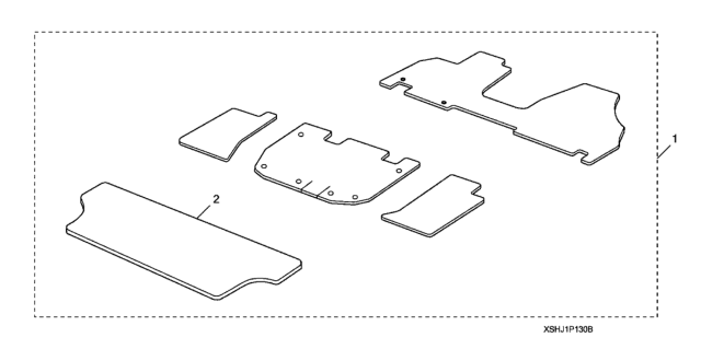 2009 Honda Odyssey Floor Mat, All Season (Taupe) Diagram for 08P13-SHJ-130B