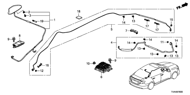 2018 Honda Accord Antenna Assembly, Radio (Crystal Black Pearl) Diagram for 39150-TVA-C51ZJ