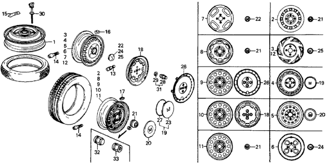1987 Honda CRX Disk, Wheel (5-Jx13) (Frosted (Black) Diagram for 42700-SB3-930