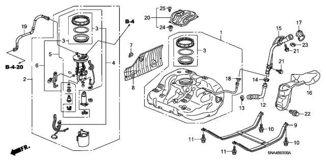 2007 Honda Civic Fuel Tank Diagram