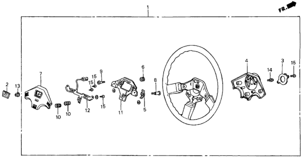1987 Honda Civic 4 Door GL KA 5MT Steering Wheel Diagram 2