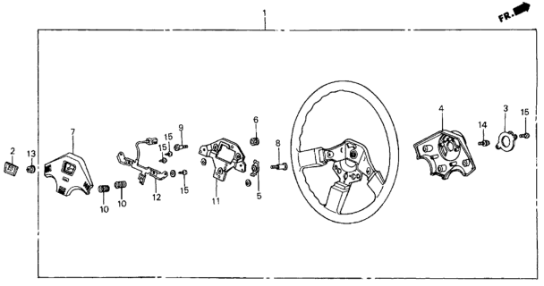 1987 Honda Civic Emblem, Power Steering Wheel (Black) (Tokyo Seat) Diagram for 53122-SB4-952ZA