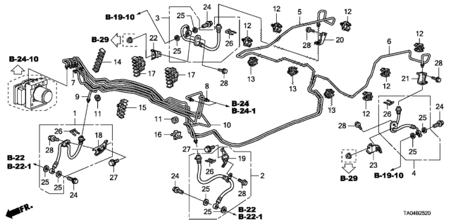 2008 Honda Accord Brake Lines (VSA) Diagram