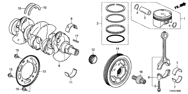 2021 Honda Accord Crankshaft Diagram for 13310-6A0-A00