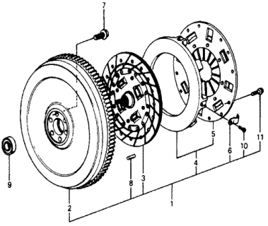 1978 Honda Accord Flywheel Diagram for 22100-657-040