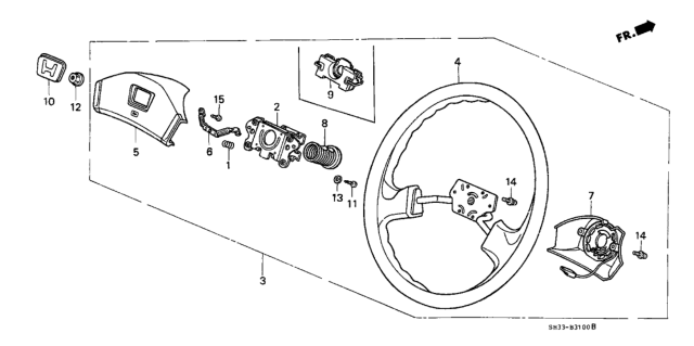 1989 Honda Civic Pad, Horn *NH1L* (Nippon Purasuto) (BLACK) Diagram for 78513-SH3-A93ZA