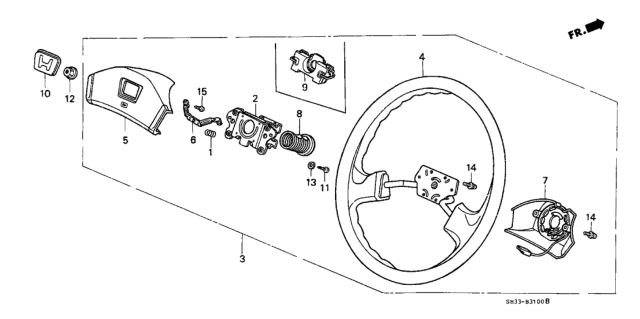 1989 Honda Civic Wheel, Steering (Black) (Nippon Purasuto) Diagram for 78510-SH3-A94ZA