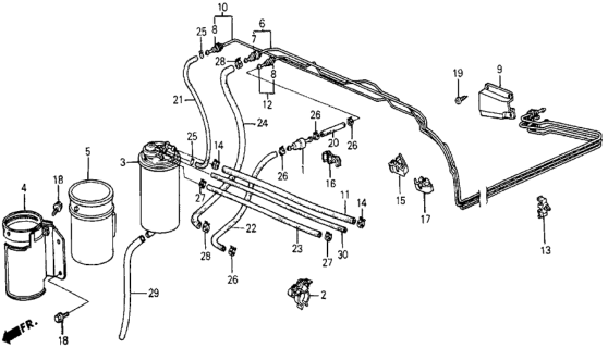 1986 Honda Civic Valve, One-Way Diagram for 16704-PE0-662