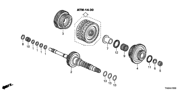 2012 Honda Accord AT Mainshaft Diagram