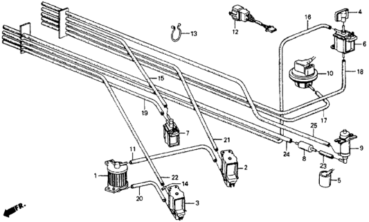 1986 Honda CRX Valve Assy., Air Jet Control Solenoid Diagram for 36110-PE1-701