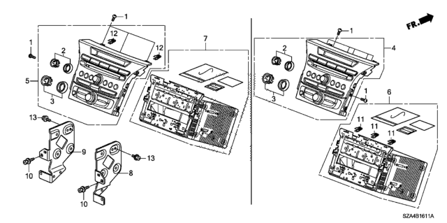 2014 Honda Pilot Panel Diagram for 39106-SZA-C21