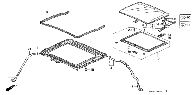 1994 Honda Civic 3 Door SI (ABS) KA 5MT Sunroof Diagram