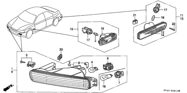 1996 Honda Accord Front Combination Light Diagram