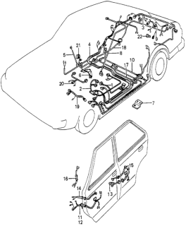 1981 Honda Accord Wire Harness, Heater Diagram for 39299-671-672