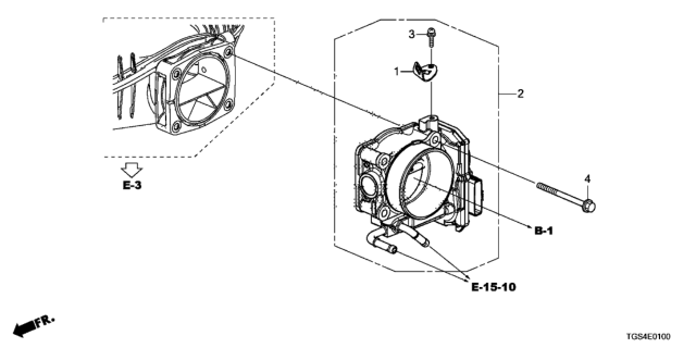 2020 Honda Passport 5 Door EXL (2WD) KA 9AT Throttle Body Diagram