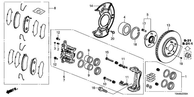 2016 Honda CR-V Front Brake Diagram