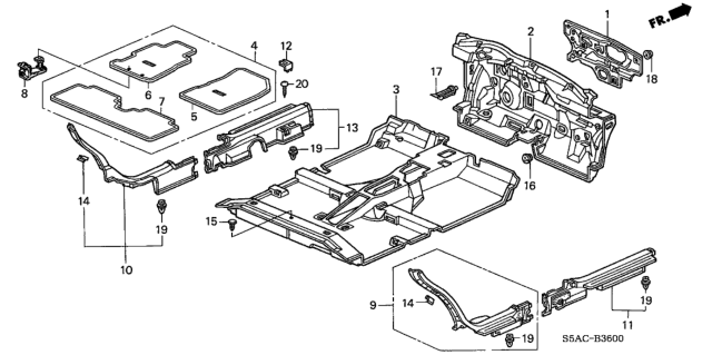 2005 Honda Civic Floor Mat Diagram