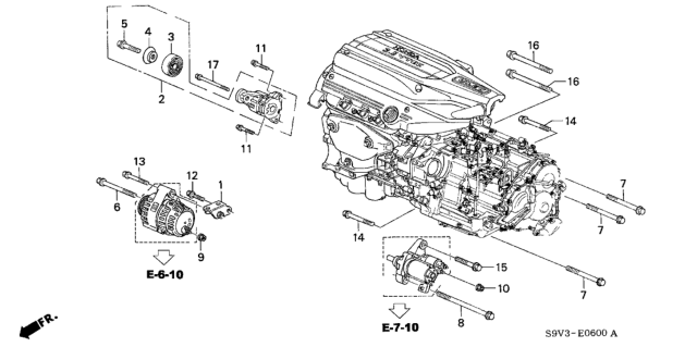 2003 Honda Pilot Alternator Bracket Diagram