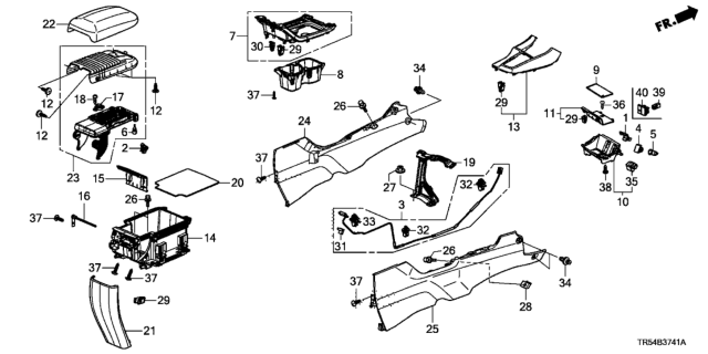 2014 Honda Civic 4 Door GX (NAVIGATION) KA 5AT Console Diagram