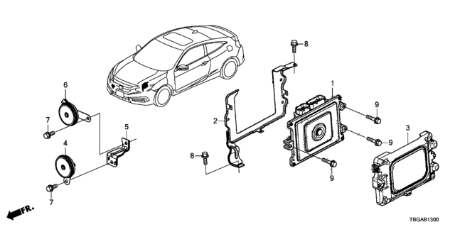 2020 Honda Civic CONTROL MODULE, POWERTRAIN (REWRITABLE) Diagram for 37820-5AA-L95