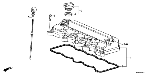 2020 Honda HR-V Cylinder Head Cover Diagram