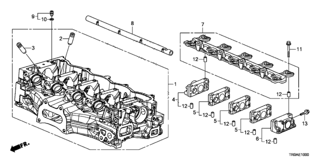 2013 Honda Civic Cylinder Head (1.8L) Diagram