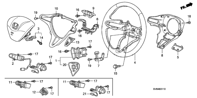 2011 Honda Civic Steering Wheel (SRS) Diagram