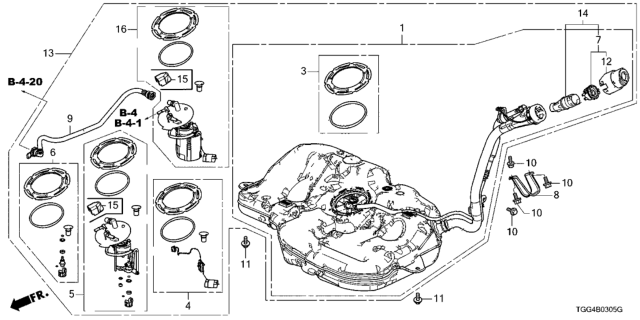 2017 Honda Civic Fuel Tank Diagram