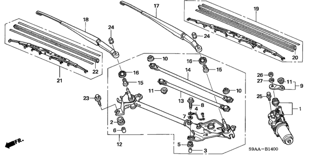 2006 Honda CR-V Front Windshield Wiper Diagram