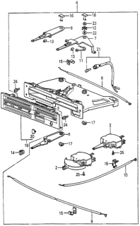 1981 Honda Prelude Knob, Heater Control Diagram for 39381-693-000