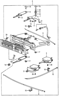 1981 Honda Prelude Washer B, Control Lever Diagram for 90402-693-000