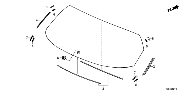 2017 Honda HR-V Glass Set, RR. Diagram for 73211-T7W-A01