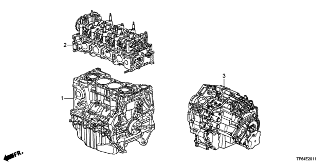 2015 Honda Crosstour Engine Sub-Assembly (Head) Diagram for 10003-R46-A03