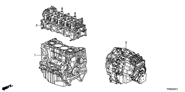 2015 Honda Crosstour General Assy., Cylinder Block Diagram for 10002-5J0-A00