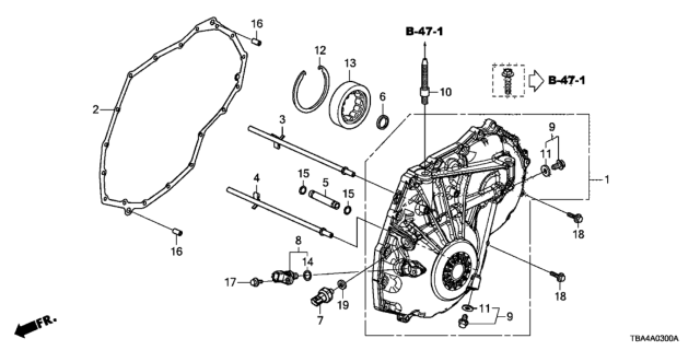 2017 Honda Civic AT Left Side Cover Diagram