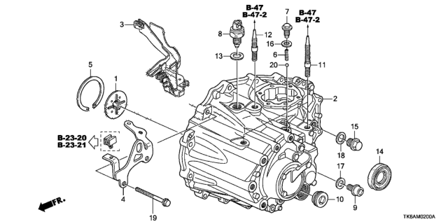 2013 Honda Fit MT Transmission Case Diagram