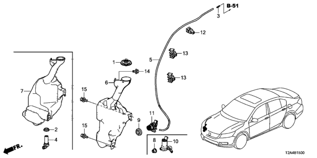 2013 Honda Accord Tank Set, Washer (2.5L) (Coo) Diagram for 76841-T2A-305