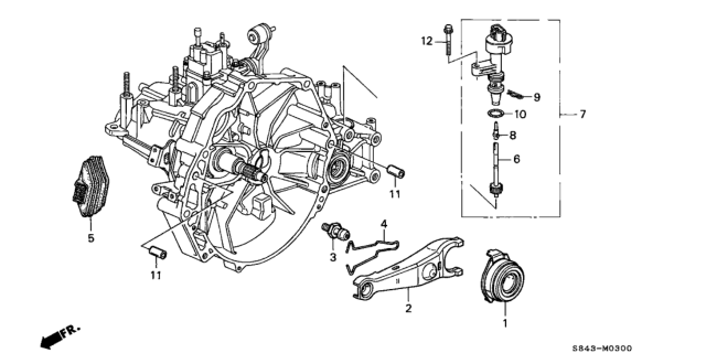 1998 Honda Accord Sensor Assembly, Speed (Mt) Diagram for 78410-S84-A01