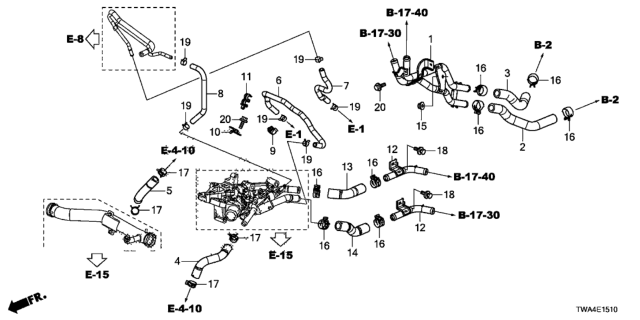 2019 Honda Accord Hybrid Water Hose Diagram