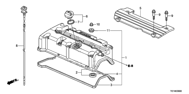 2012 Honda Accord Cylinder Head Cover (L4) Diagram